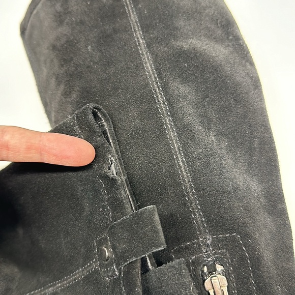 UGG Ava Boots Tall High Heeled Boot Water Resistant Suede Size Zip Black Size 7 - Picture 11 of 13